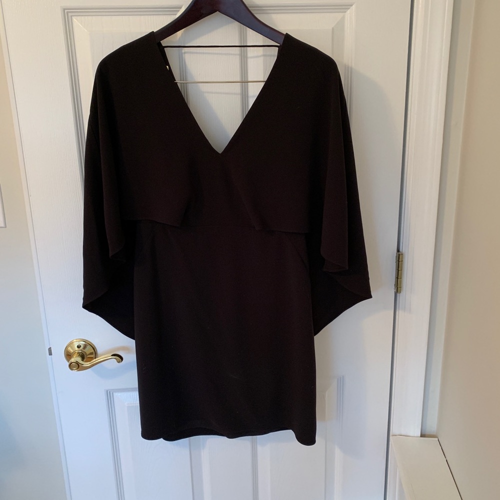 Black Halston Heritage Cape Dress, Crepe Size 2